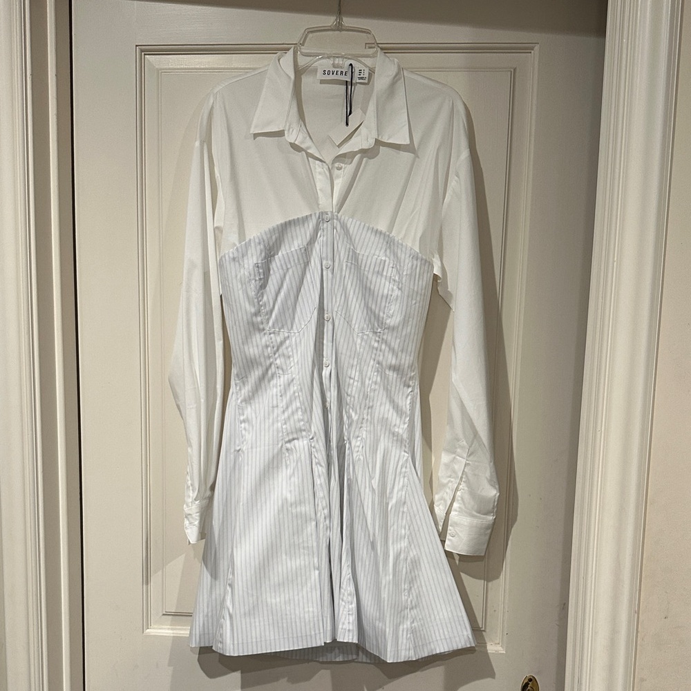 Sovere White Long Sleeve Dress